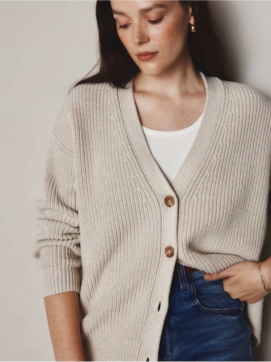 Quince Sweaters - Quince 100% Organic Cotton Oversized Boyfriend Cardigan Size XL